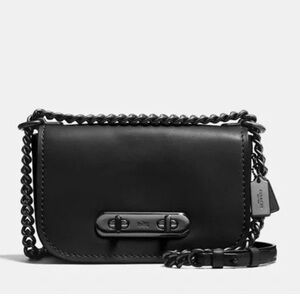 Coach Glovetanned Swagger Black Leather Crossbody Bag NWT